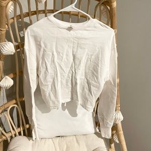 Crop sweater with cutout in back